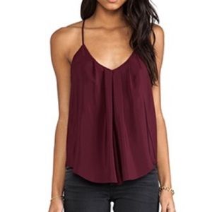 Amanda Uprichard silk button back cami - wine